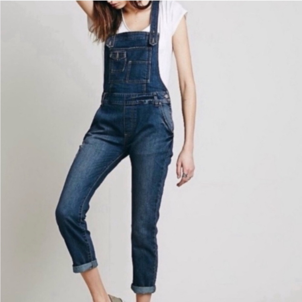 Free People Blue Denim Overalls - Picture 2 of 10
